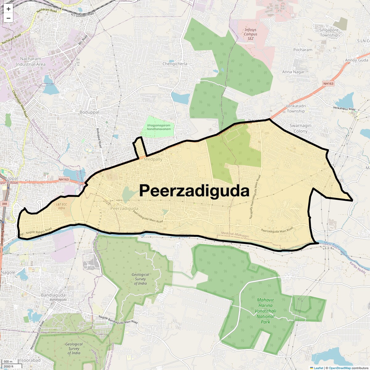 Check Time Travel of Peerzadiguda, Hyderabad
