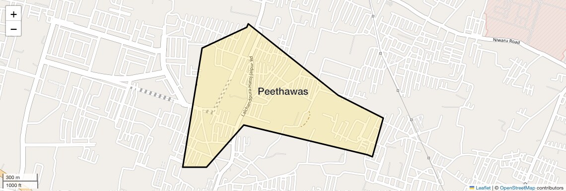 Location Map of Peethawas, Jaipur