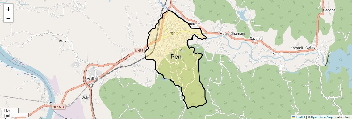 Location Map of Pen, Navi Mumbai