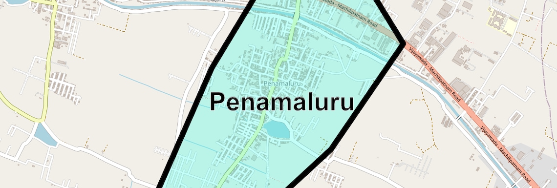 Location Map of Penamaluru, Vijayawada
