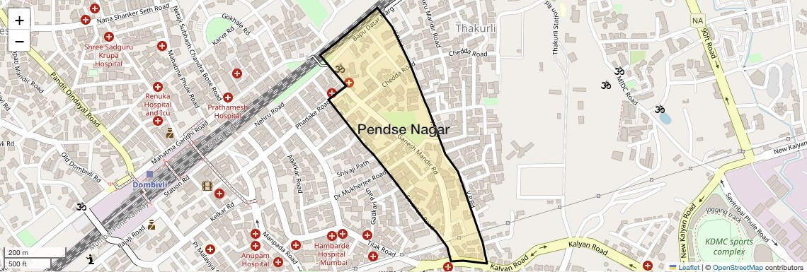 Location Map of Pendse Nagar, Thane