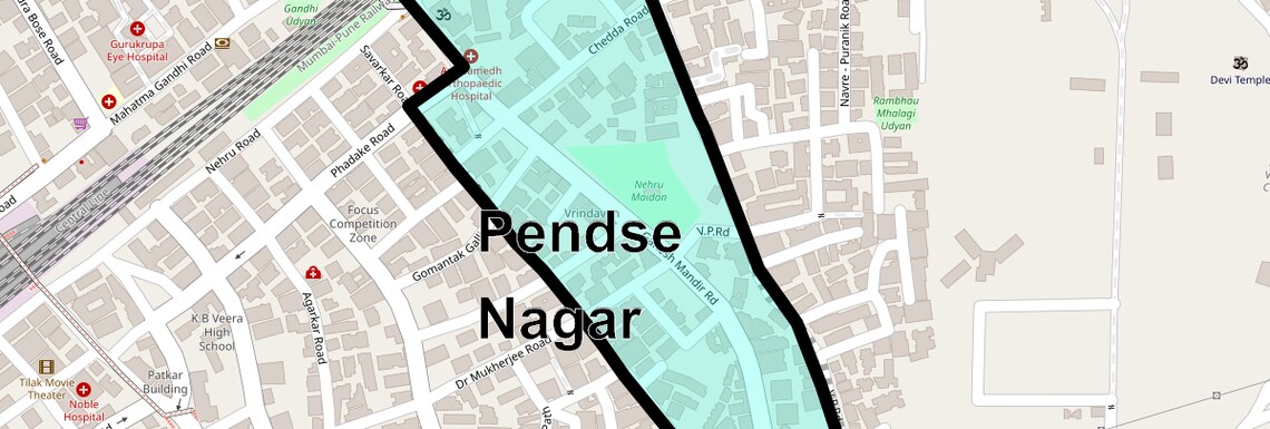 Location Map of Pendse Nagar, Thane