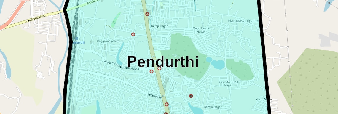 Location Map of Pendurthi, Vizag