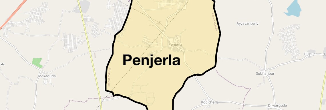 Location Map of Penjerla, Hyderabad