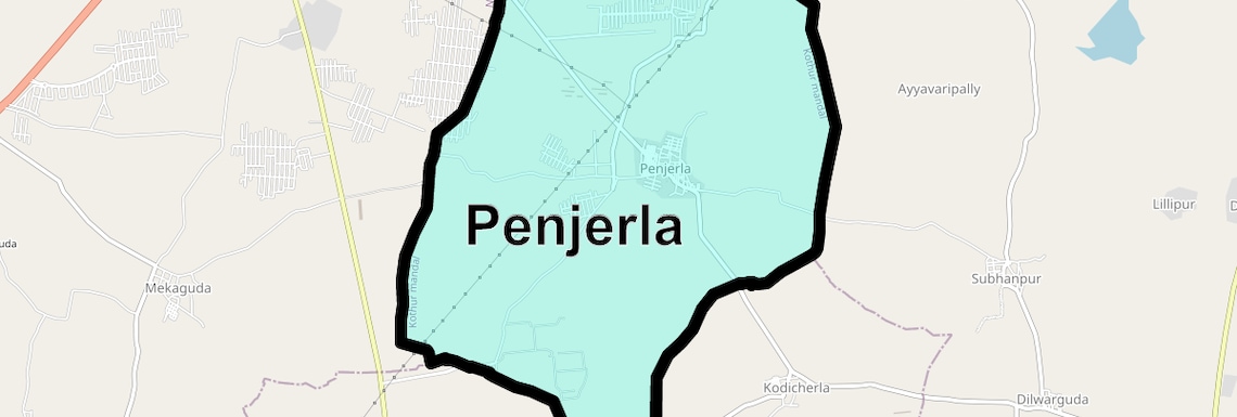 Location Map of Penjerla, Hyderabad