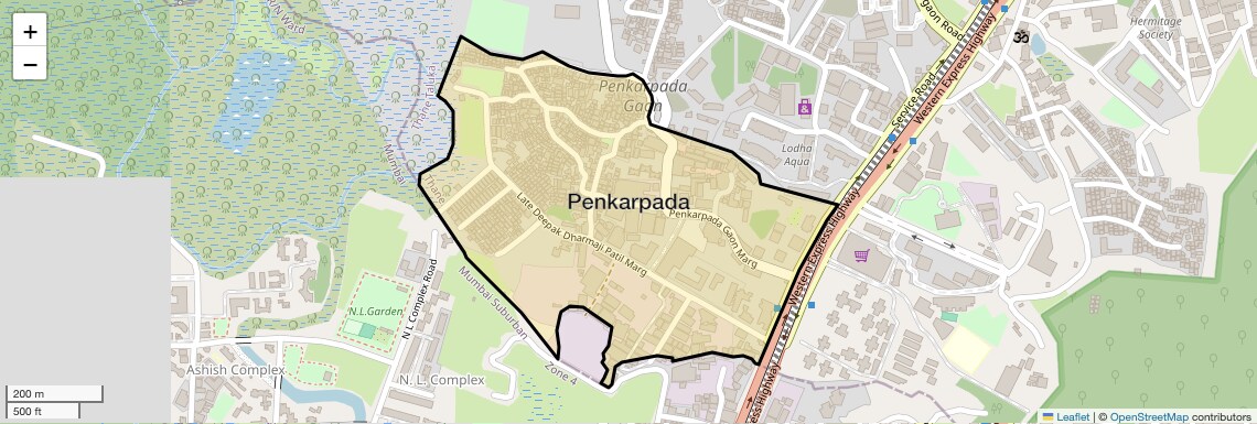 Location Map of Penkarpada, Thane