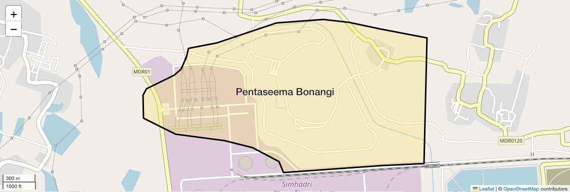 Location Map of Pentaseema Bonangi, Vizag