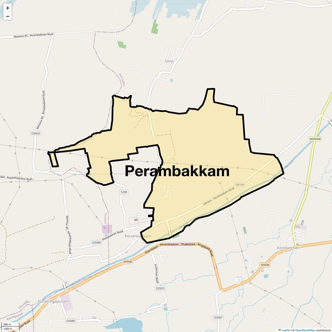 Location Map of Perambakkam, Chennai