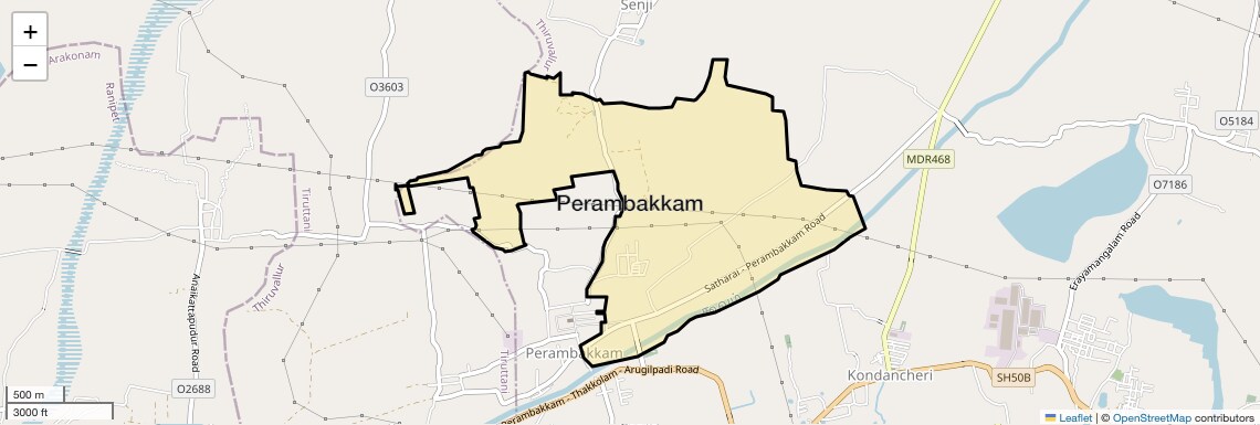 Location Map of Perambakkam, Chennai