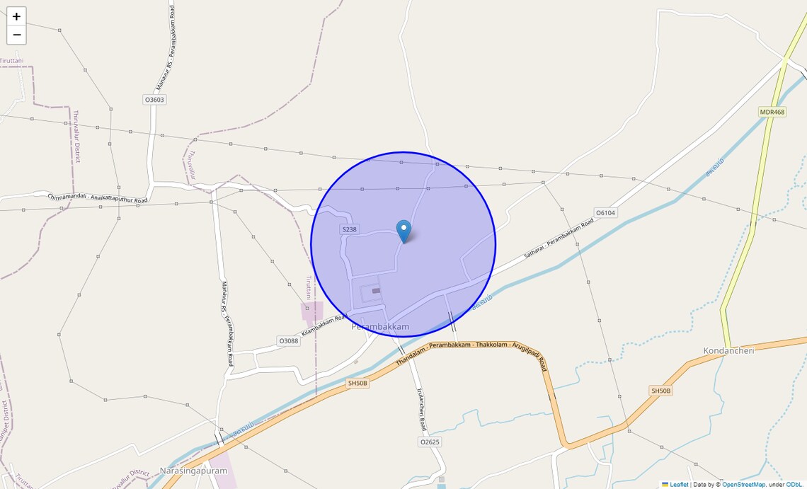 Location Map of Perambakkam, Chennai