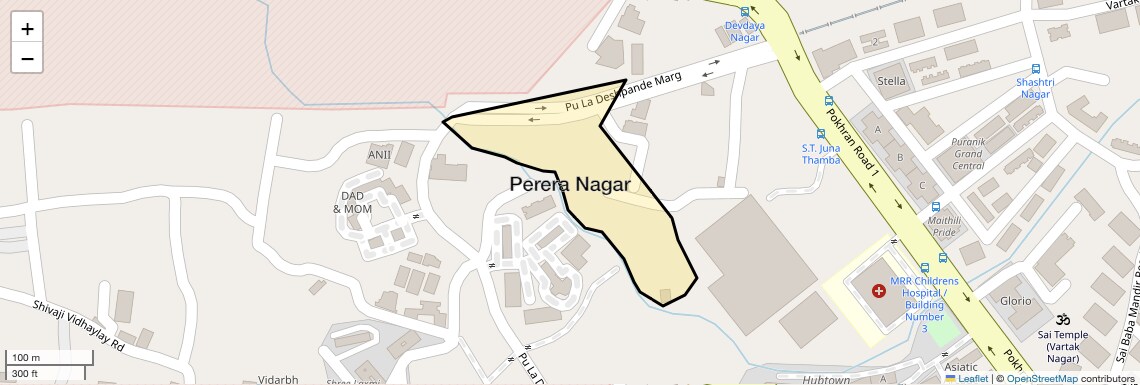 Location Map of Perera Nagar, Thane