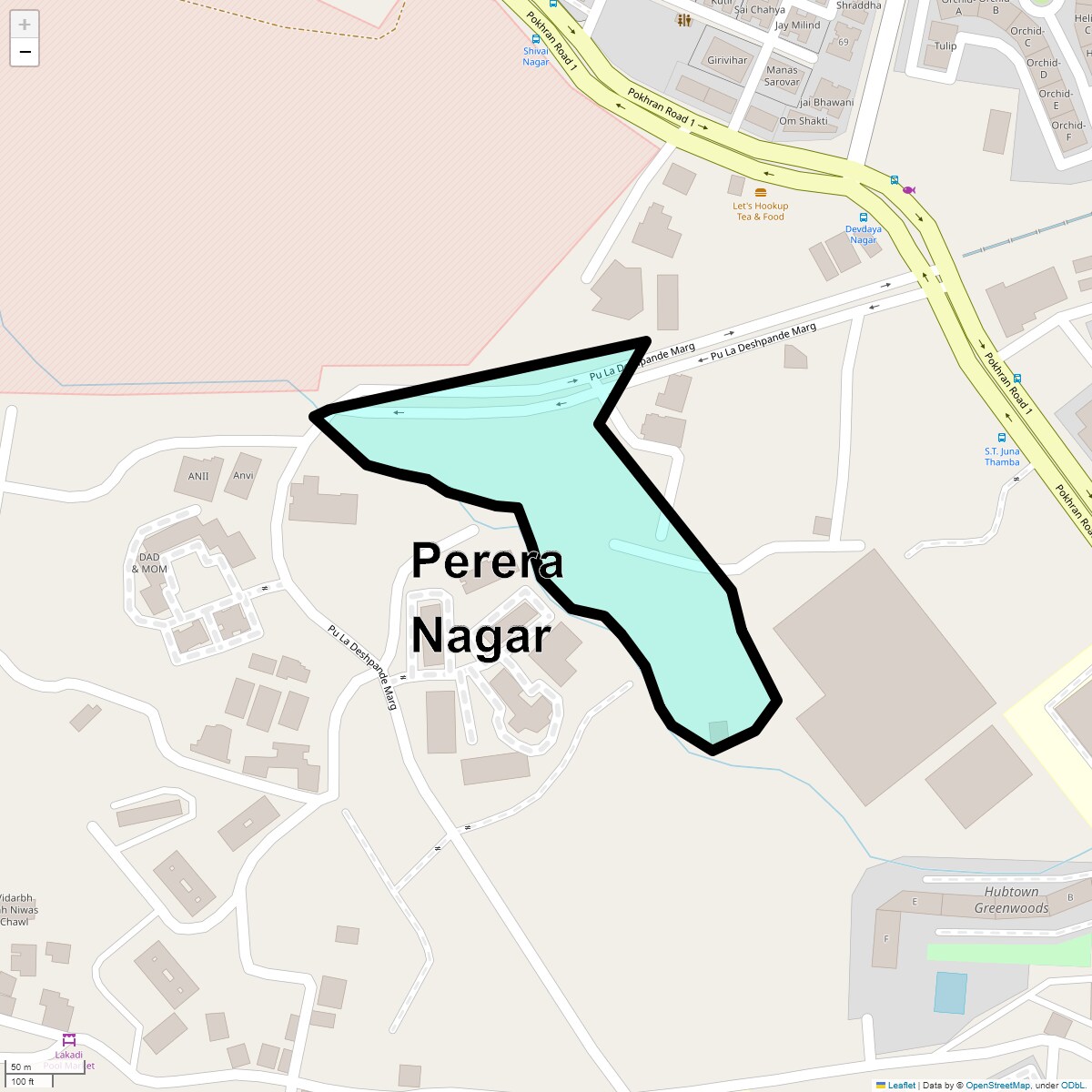 Location Map of Perera Nagar, Thane