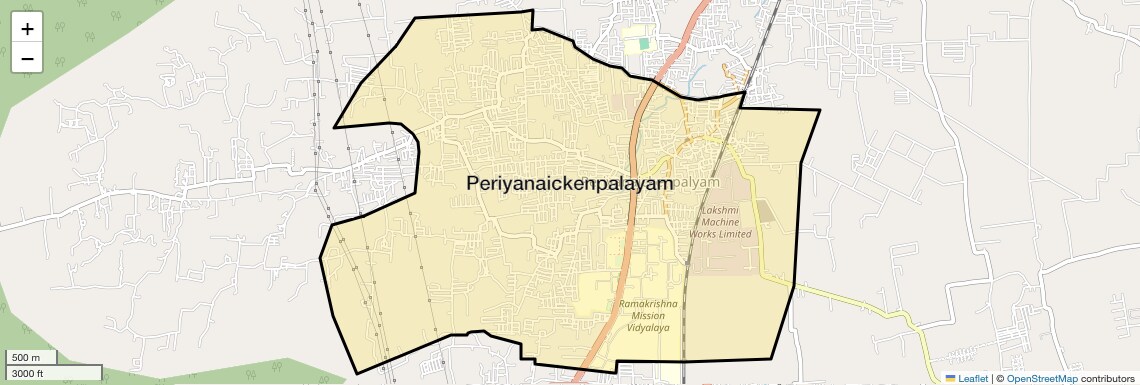 Location Map of Periyanaickenpalayam, Coimbatore