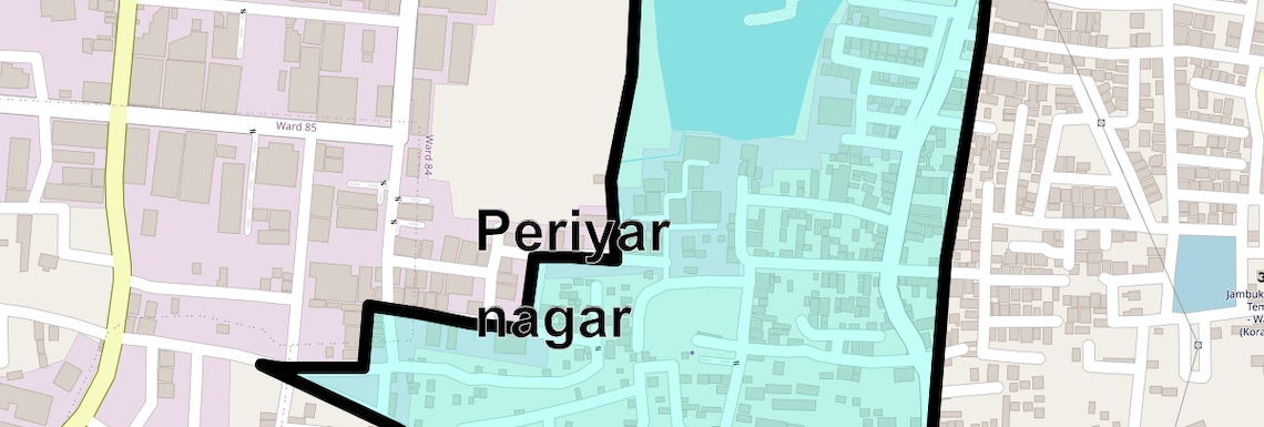 Location Map of Periyar nagar, Chennai