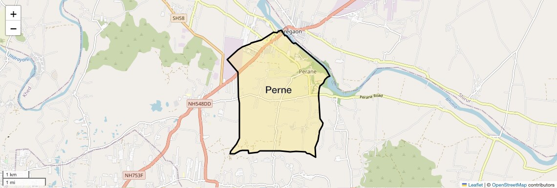Location Map of Perne, Pune