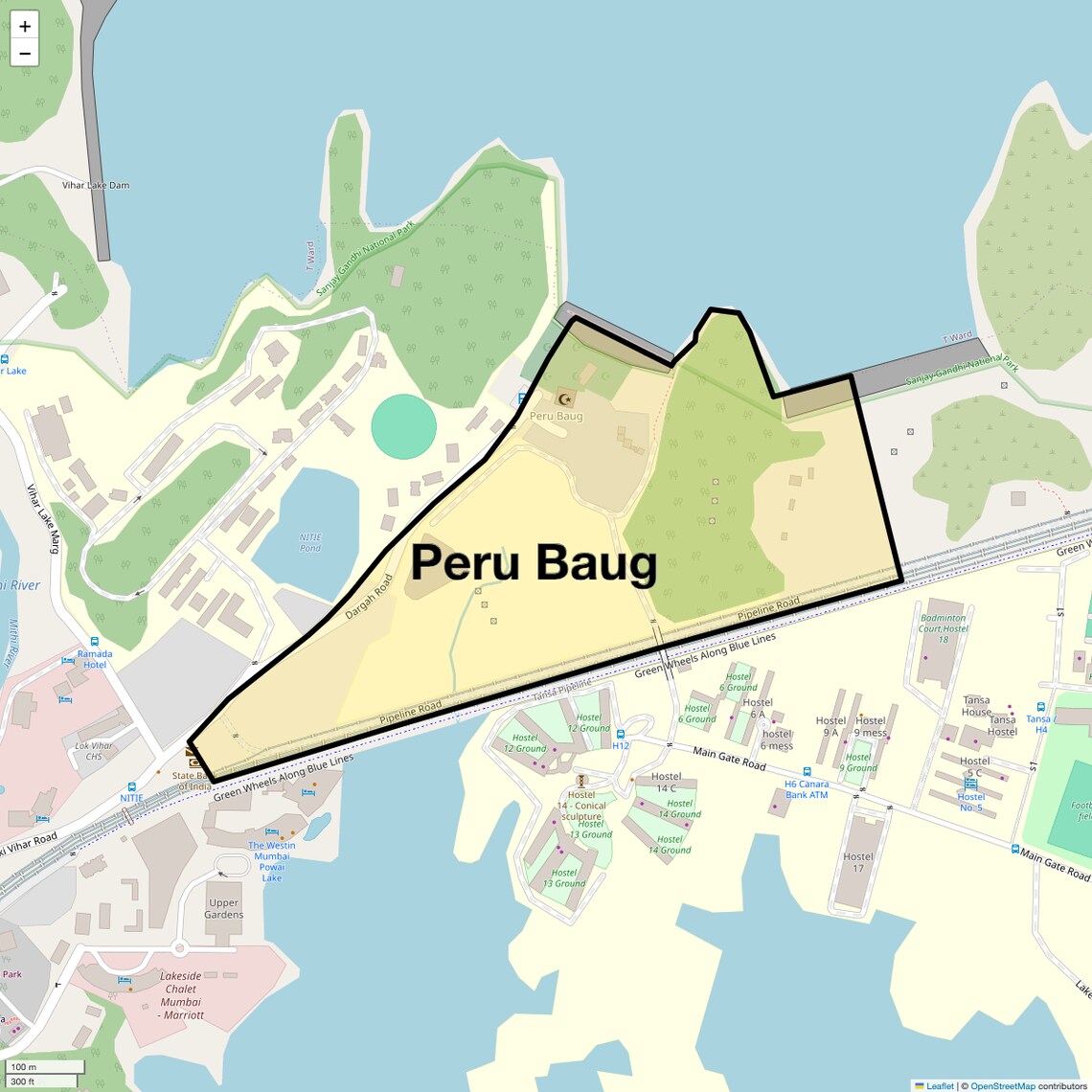 Location Map of Peru Baug, Mumbai