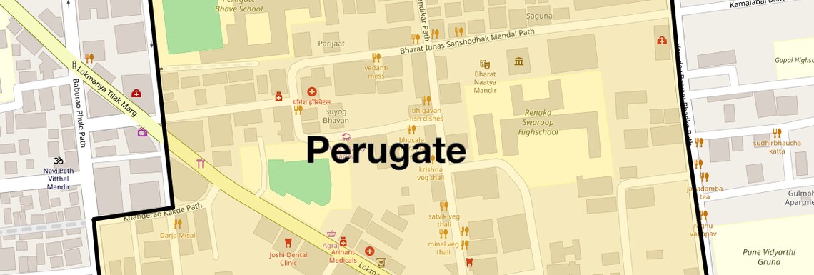 Location Map of Perugate, Pune
