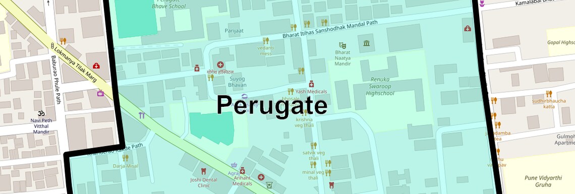 Location Map of Perugate, Pune