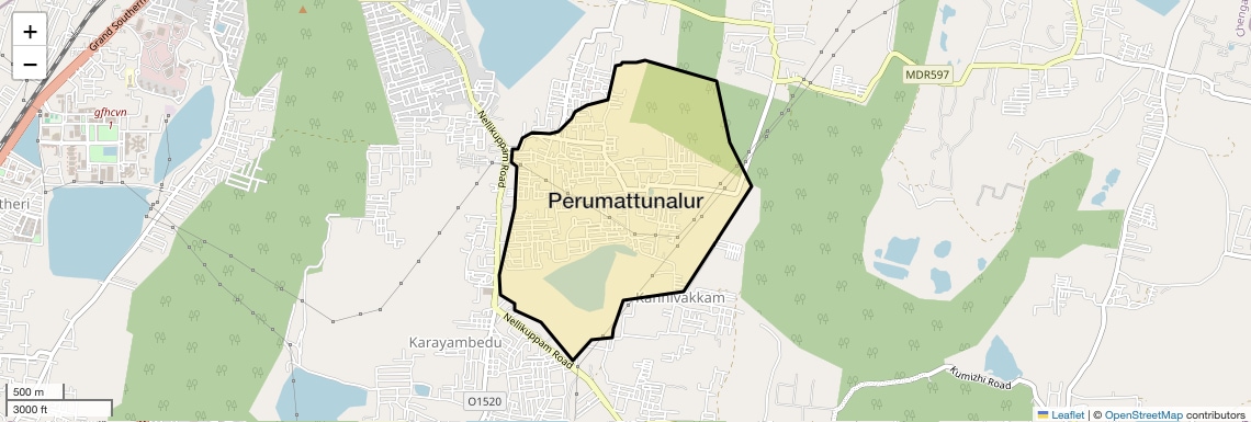 Location Map of Perumattunalur, Chennai