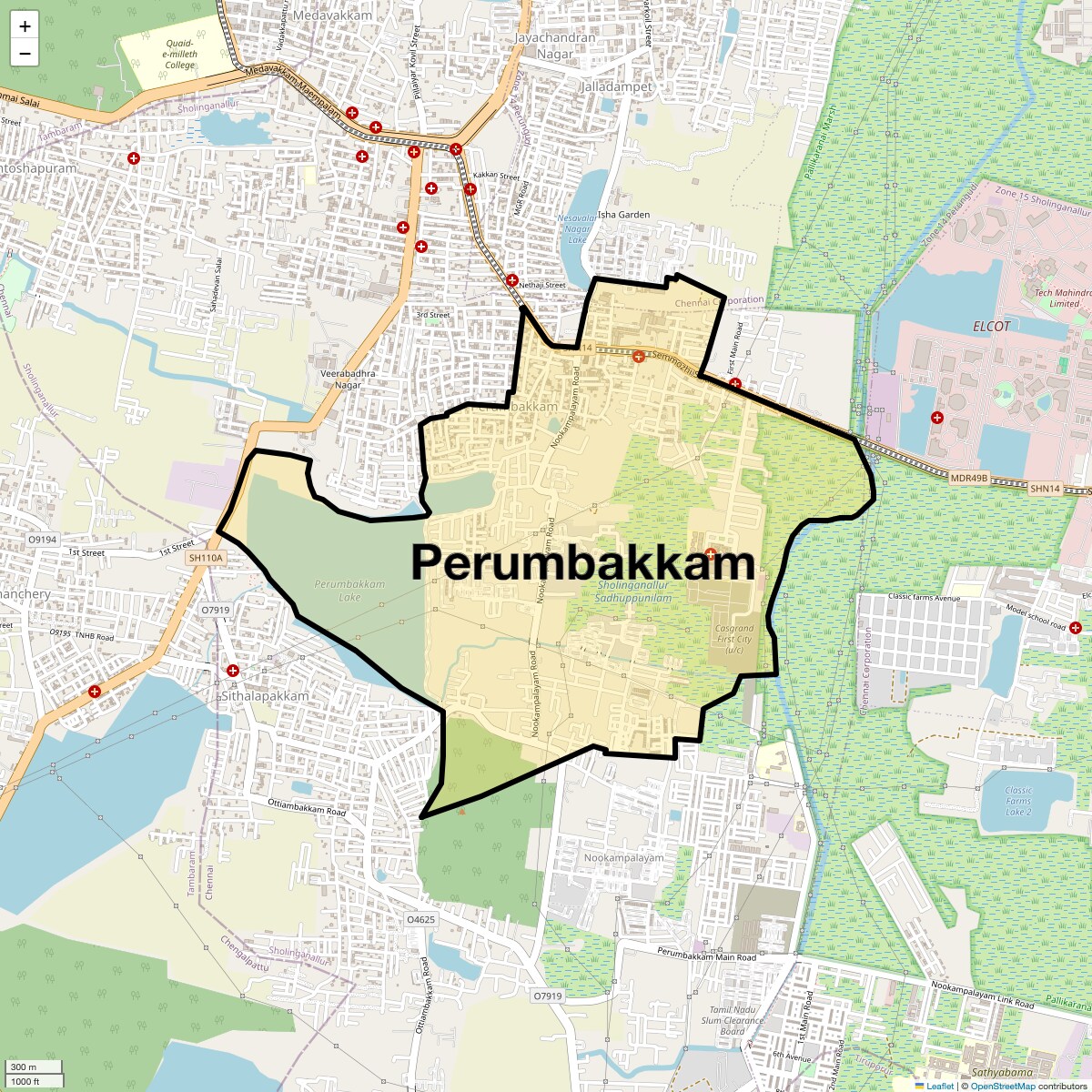 Location Map of Perumbakkam, Chennai