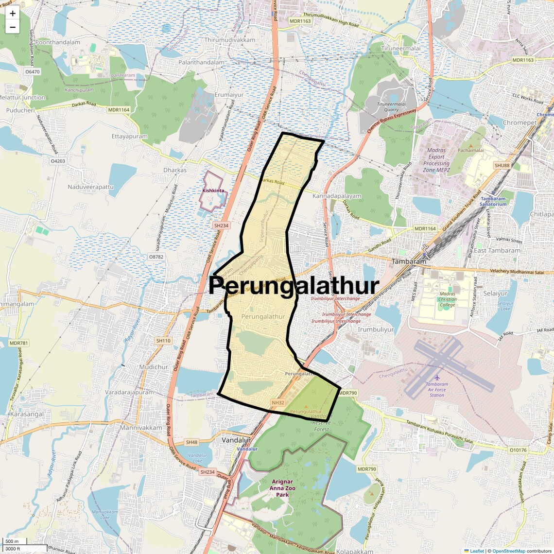 Location Map of Perungalathur, Chennai
