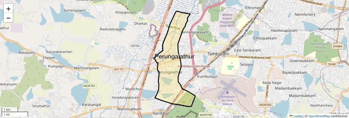 Location Map of Perungalathur, Chennai