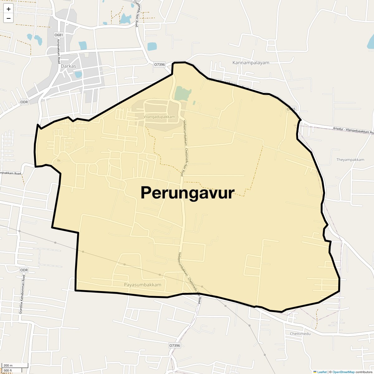 Location Map of Perungavur, Chennai
