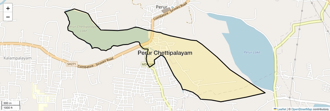 Location Map of Perur Chettipalayam, Coimbatore