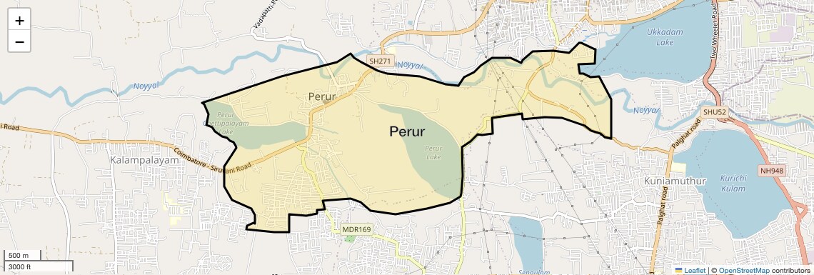Location Map of Perur, Coimbatore
