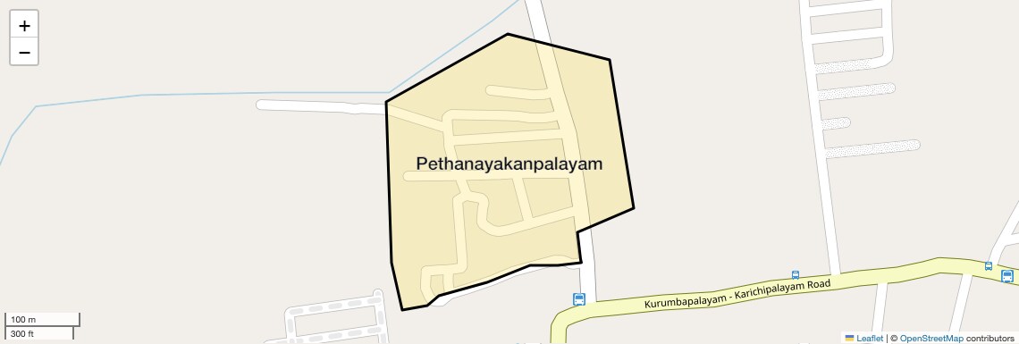 Location Map of Pethanayakanpalayam, Coimbatore