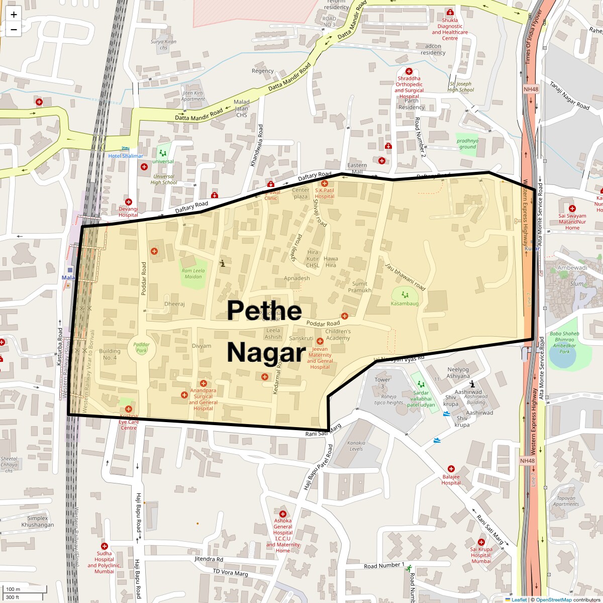Location Map of Pethe Nagar, Mumbai