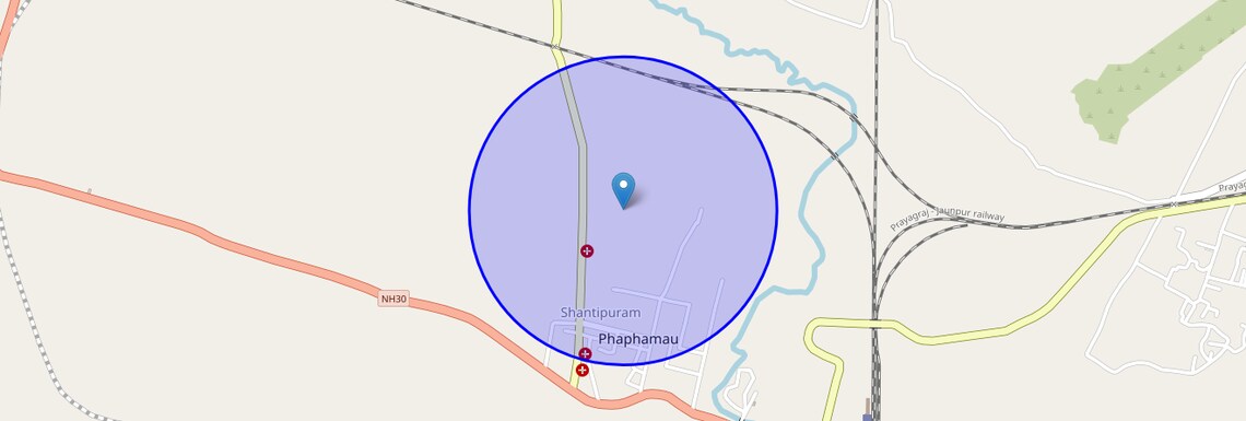 Location Map of Phaphamau, Allahabad