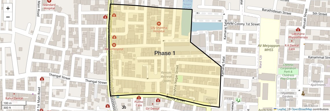 Location Map of Phase 1, Chennai