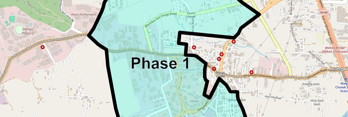 Location Map of Phase 1, Pune