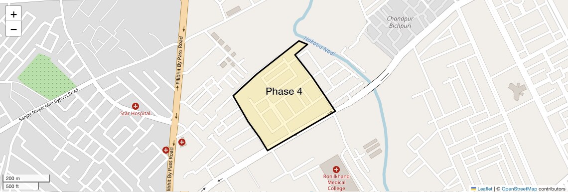 Location Map of Phase 4, Bareilly
