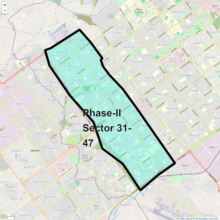 Location Map of Phase Ii Sector 31 47