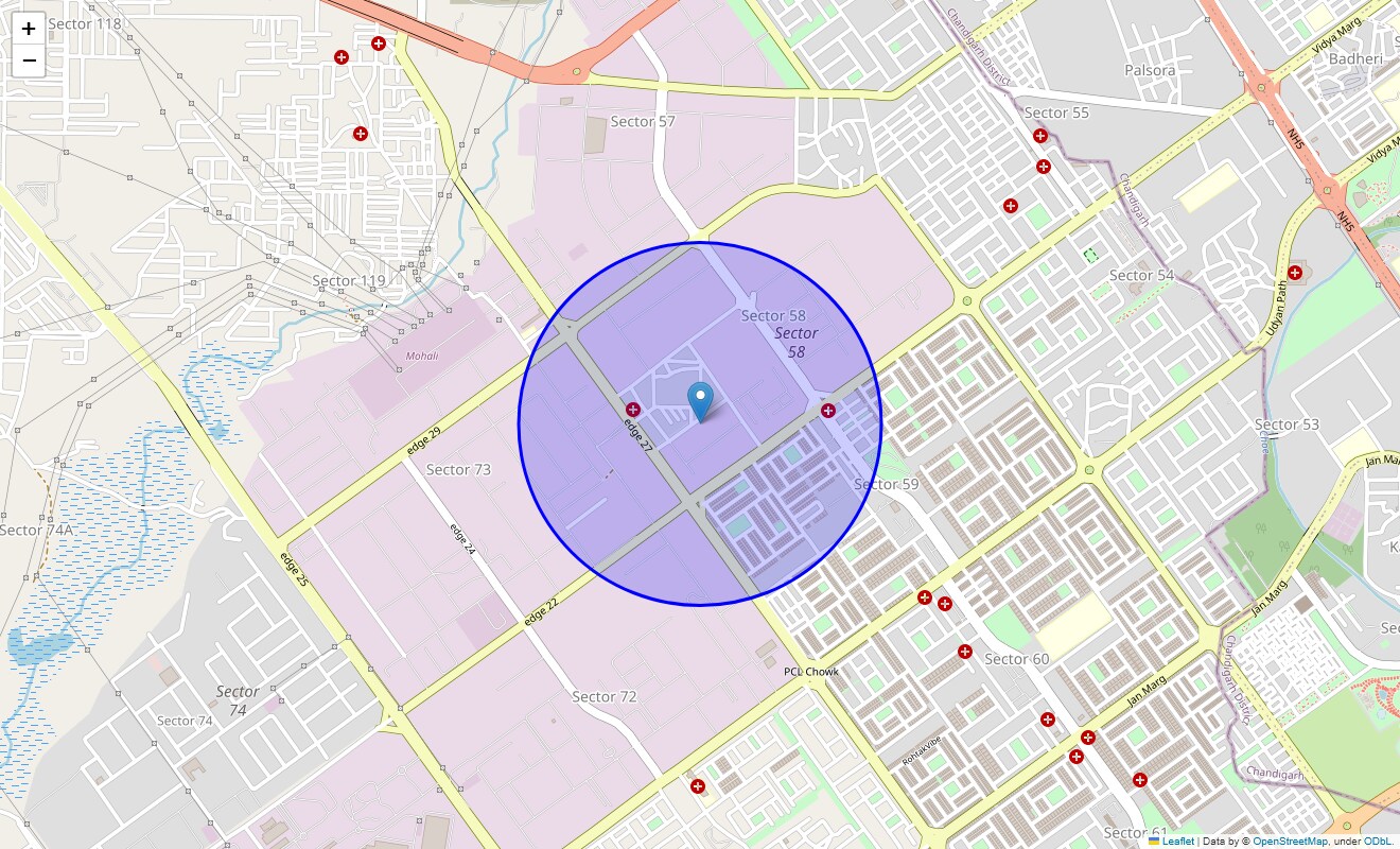 Location Map of Phase IIIB, Chandigarh
