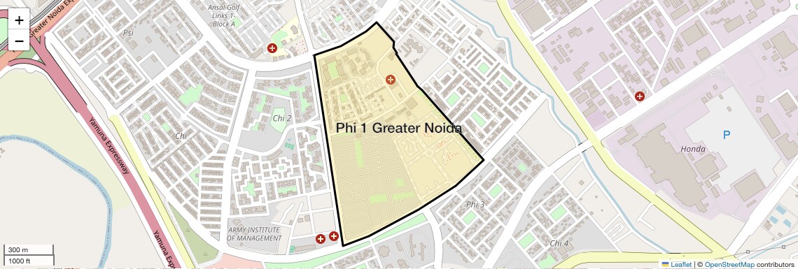 Location Map of Phi 1 Greater Noida, Greater Noida