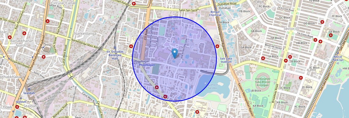 Location Map of Phoolbagan, Kolkata