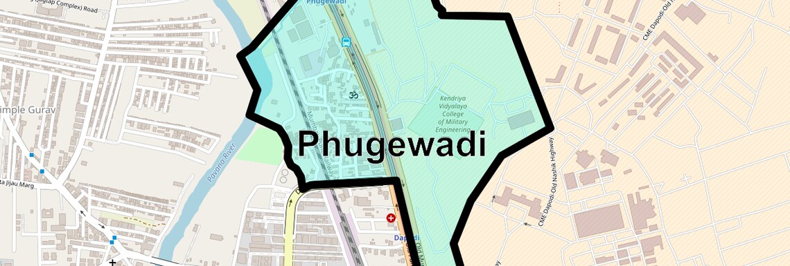 Location Map of Phugewadi, Pune