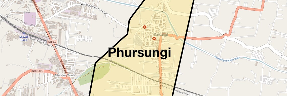 Location Map of Phursungi, Pune