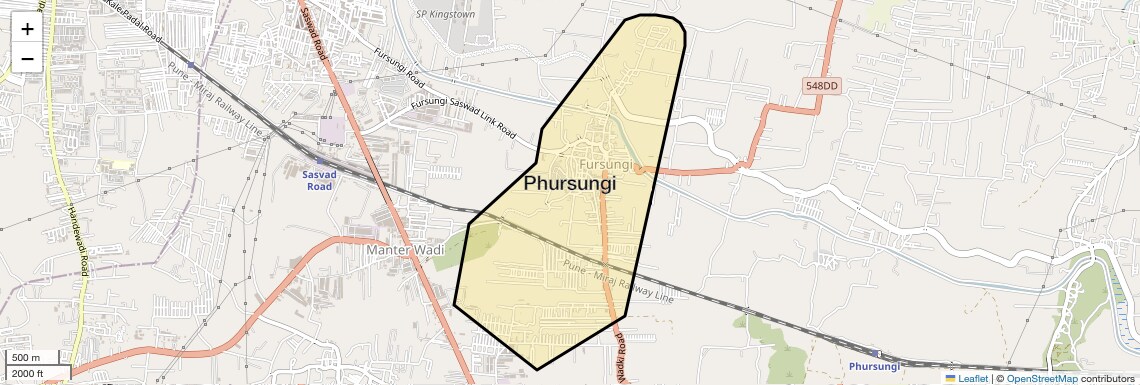 Location Map of Phursungi, Pune