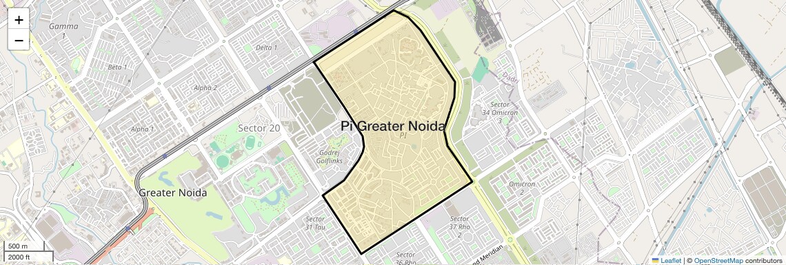 Location Map of Pi Greater Noida, Greater Noida