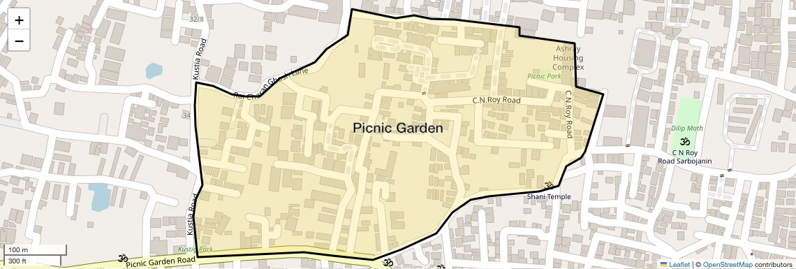 Location Map of Picnic Garden, Kolkata