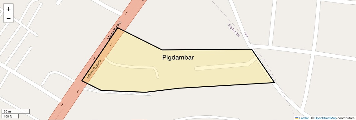 Location Map of Pigdambar, Indore