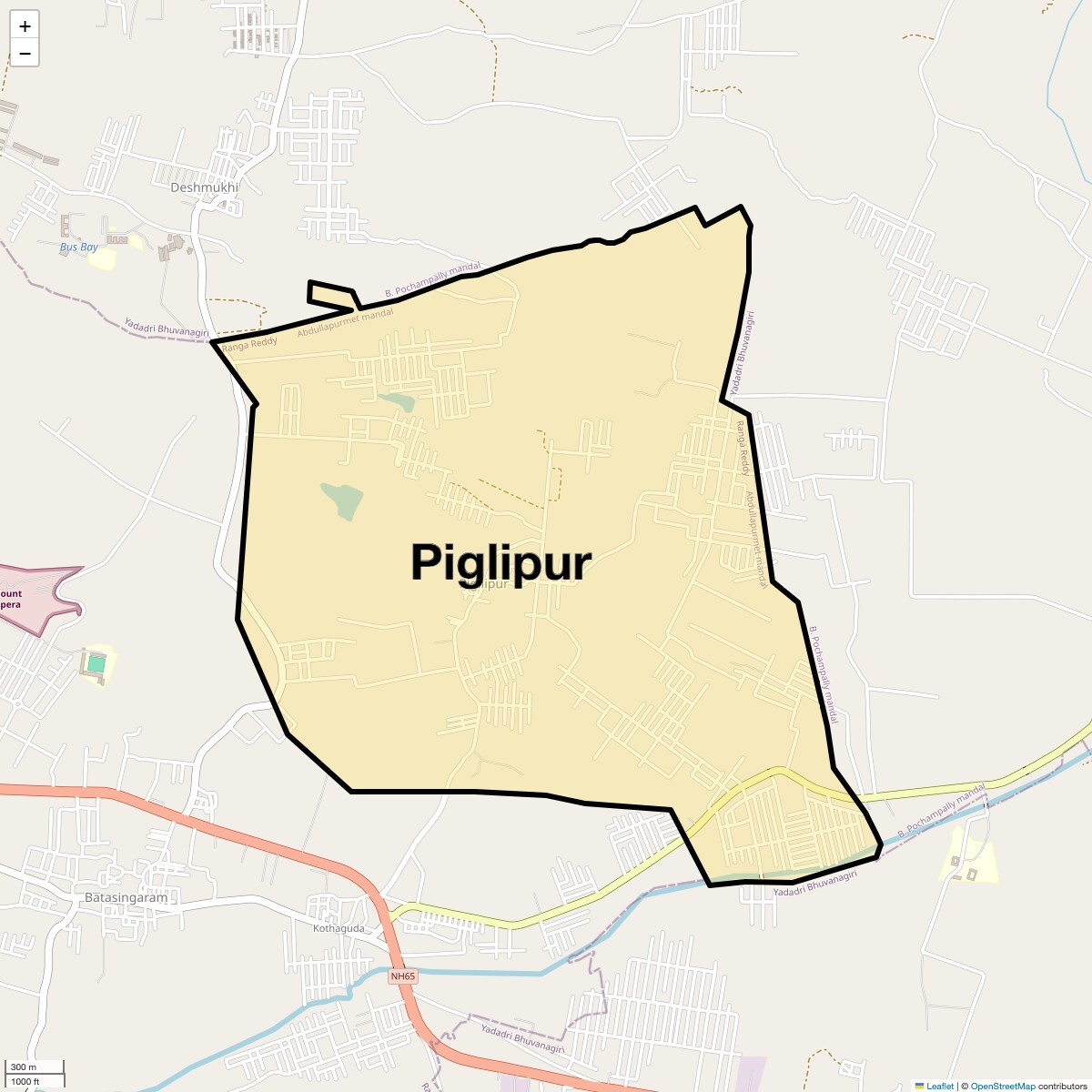 Location Map of Piglipur, Hyderabad