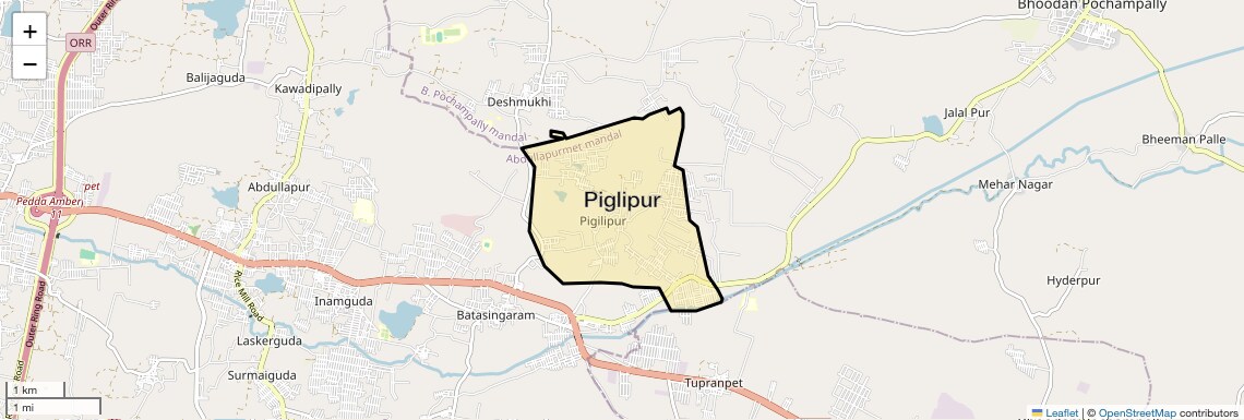 Location Map of Piglipur, Hyderabad