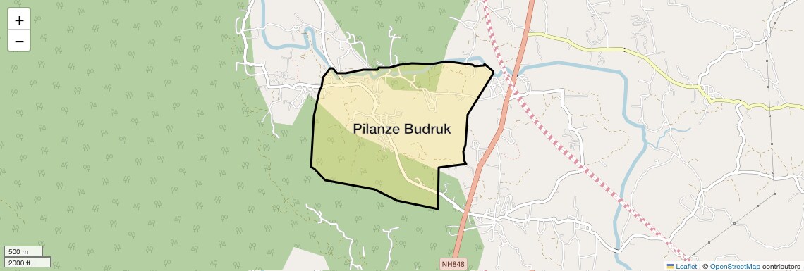 Location Map of Pilanze Budruk, Thane