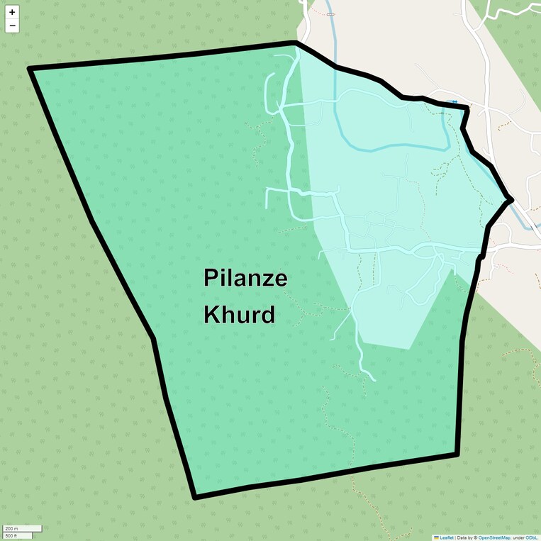 Location Map of Pilanze Khurd