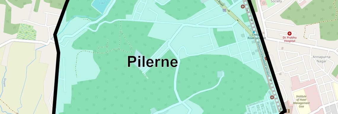 Location Map of Pilerne, Goa